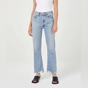 AGOLDE Mid-Rise Relaxed Boot Jean Light Blue Wash